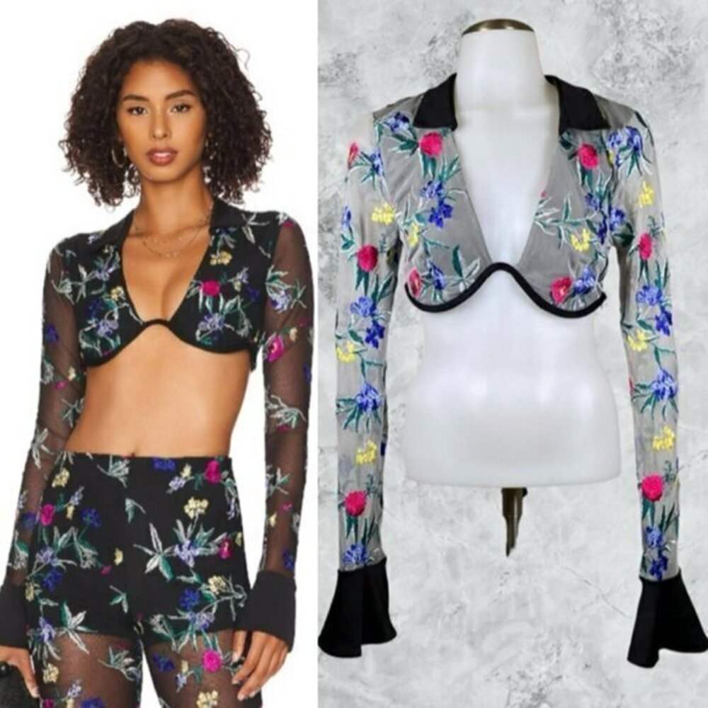 MAJORELLE Alanna Crop Top - Ivory Multi